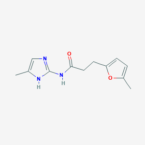 molecular formula C12H15N3O2 B7626086 3-(5-methylfuran-2-yl)-N-(5-methyl-1H-imidazol-2-yl)propanamide 