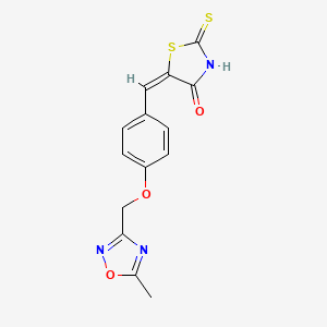 molecular formula C14H11N3O3S2 B7626112 (5E)-5-[[4-[(5-methyl-1,2,4-oxadiazol-3-yl)methoxy]phenyl]methylidene]-2-sulfanylidene-1,3-thiazolidin-4-one 