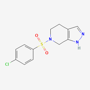 molecular formula C12H12ClN3O2S B7626163 6-(4-Chlorophenyl)sulfonyl-1,4,5,7-tetrahydropyrazolo[3,4-c]pyridine 