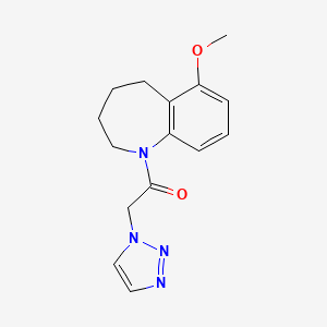 molecular formula C15H18N4O2 B7626166 1-(6-Methoxy-2,3,4,5-tetrahydro-1-benzazepin-1-yl)-2-(triazol-1-yl)ethanone 