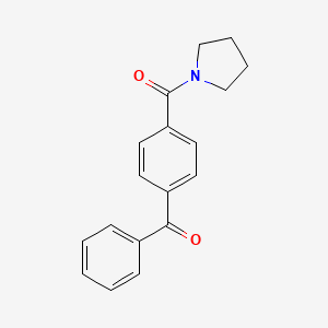 molecular formula C18H17NO2 B7626176 Phenyl-[4-(pyrrolidine-1-carbonyl)phenyl]methanone 