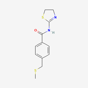 molecular formula C12H14N2OS2 B7626190 N-(4,5-dihydro-1,3-thiazol-2-yl)-4-(methylsulfanylmethyl)benzamide 