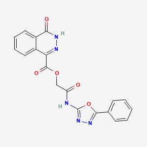 [2-oxo-2-[(5-phenyl-1,3,4-oxadiazol-2-yl)amino]ethyl] 4-oxo-3H-phthalazine-1-carboxylate