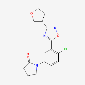 1-[4-Chloro-3-[3-(oxolan-3-yl)-1,2,4-oxadiazol-5-yl]phenyl]pyrrolidin-2-one