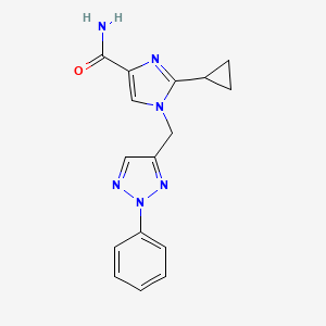 2-Cyclopropyl-1-[(2-phenyltriazol-4-yl)methyl]imidazole-4-carboxamide