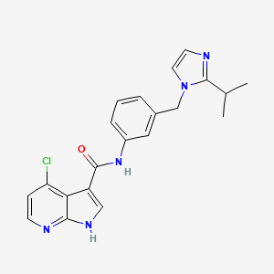 4-chloro-N-[3-[(2-propan-2-ylimidazol-1-yl)methyl]phenyl]-1H-pyrrolo[2,3-b]pyridine-3-carboxamide