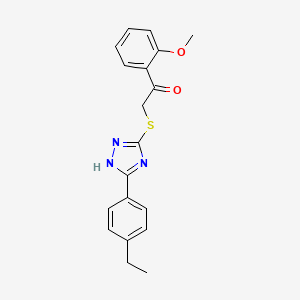 2-[[5-(4-ethylphenyl)-1H-1,2,4-triazol-3-yl]sulfanyl]-1-(2-methoxyphenyl)ethanone