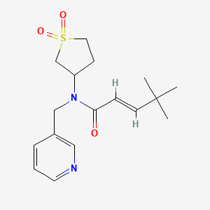 (E)-N-(1,1-dioxothiolan-3-yl)-4,4-dimethyl-N-(pyridin-3-ylmethyl)pent-2-enamide