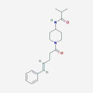 2-methyl-N-[1-[(E)-5-phenylpent-4-enoyl]piperidin-4-yl]propanamide