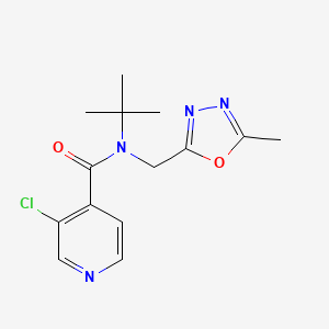 N-tert-butyl-3-chloro-N-[(5-methyl-1,3,4-oxadiazol-2-yl)methyl]pyridine-4-carboxamide