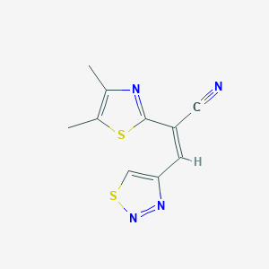 molecular formula C10H8N4S2 B7626360 (Z)-2-(4,5-dimethyl-1,3-thiazol-2-yl)-3-(thiadiazol-4-yl)prop-2-enenitrile 