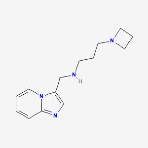 molecular formula C14H20N4 B7626371 3-(azetidin-1-yl)-N-(imidazo[1,2-a]pyridin-3-ylmethyl)propan-1-amine 