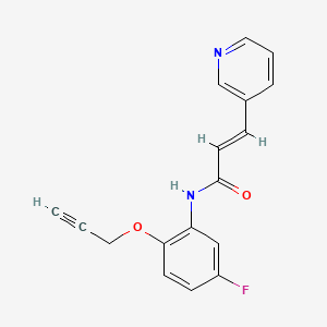 molecular formula C17H13FN2O2 B7626389 (E)-N-(5-fluoro-2-prop-2-ynoxyphenyl)-3-pyridin-3-ylprop-2-enamide 