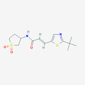 molecular formula C14H20N2O3S2 B7626424 (E)-3-(2-tert-butyl-1,3-thiazol-5-yl)-N-(1,1-dioxothiolan-3-yl)prop-2-enamide 