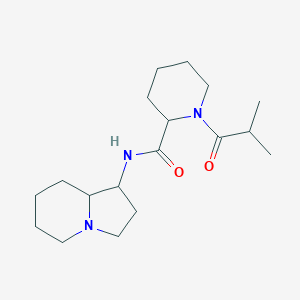 molecular formula C18H31N3O2 B7626467 N-(1,2,3,5,6,7,8,8a-octahydroindolizin-1-yl)-1-(2-methylpropanoyl)piperidine-2-carboxamide 