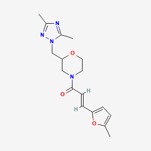 (E)-1-[2-[(3,5-dimethyl-1,2,4-triazol-1-yl)methyl]morpholin-4-yl]-3-(5-methylfuran-2-yl)prop-2-en-1-one