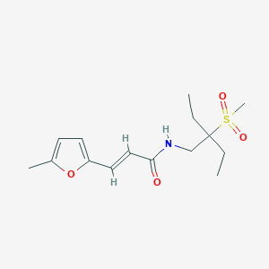 molecular formula C15H23NO4S B7626493 (E)-N-(2-ethyl-2-methylsulfonylbutyl)-3-(5-methylfuran-2-yl)prop-2-enamide 