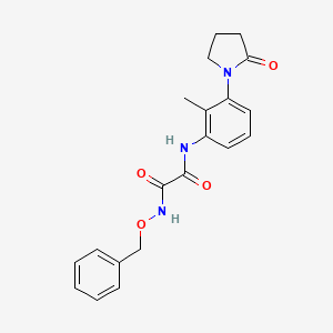 molecular formula C20H21N3O4 B7626505 N-[2-methyl-3-(2-oxopyrrolidin-1-yl)phenyl]-N'-phenylmethoxyoxamide 