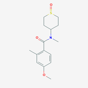 molecular formula C15H21NO3S B7626511 4-methoxy-N,2-dimethyl-N-(1-oxothian-4-yl)benzamide 