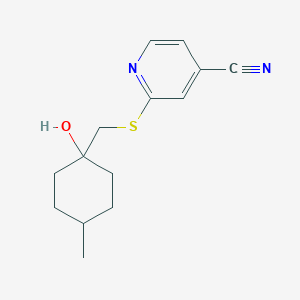 molecular formula C14H18N2OS B7626535 2-[(1-Hydroxy-4-methylcyclohexyl)methylsulfanyl]pyridine-4-carbonitrile 