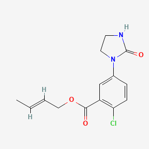 molecular formula C14H15ClN2O3 B7626555 [(E)-but-2-enyl] 2-chloro-5-(2-oxoimidazolidin-1-yl)benzoate 