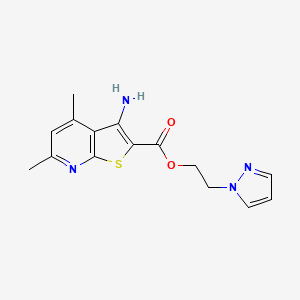 2-Pyrazol-1-ylethyl 3-amino-4,6-dimethylthieno[2,3-b]pyridine-2-carboxylate