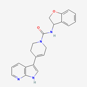 molecular formula C21H20N4O2 B7626565 N-(2,3-dihydro-1-benzofuran-3-yl)-4-(1H-pyrrolo[2,3-b]pyridin-3-yl)-3,6-dihydro-2H-pyridine-1-carboxamide 