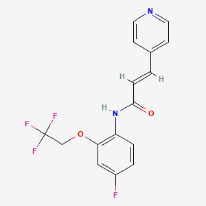 (E)-N-[4-fluoro-2-(2,2,2-trifluoroethoxy)phenyl]-3-pyridin-4-ylprop-2-enamide