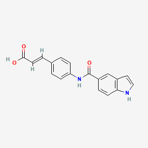 molecular formula C18H14N2O3 B7626595 (E)-3-[4-(1H-indole-5-carbonylamino)phenyl]prop-2-enoic acid 