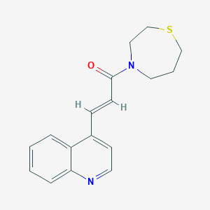 molecular formula C17H18N2OS B7626601 (E)-3-quinolin-4-yl-1-(1,4-thiazepan-4-yl)prop-2-en-1-one 