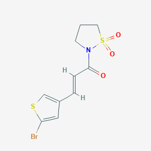 molecular formula C10H10BrNO3S2 B7626608 (E)-3-(5-bromothiophen-3-yl)-1-(1,1-dioxo-1,2-thiazolidin-2-yl)prop-2-en-1-one 