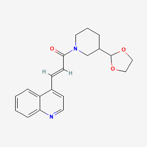 (E)-1-[3-(1,3-dioxolan-2-yl)piperidin-1-yl]-3-quinolin-4-ylprop-2-en-1-one