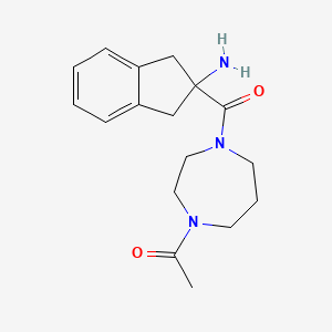 1-[4-(2-Amino-1,3-dihydroindene-2-carbonyl)-1,4-diazepan-1-yl]ethanone