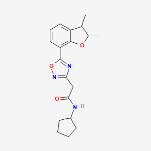 N-cyclopentyl-2-[5-(2,3-dimethyl-2,3-dihydro-1-benzofuran-7-yl)-1,2,4-oxadiazol-3-yl]acetamide