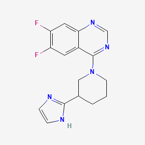 molecular formula C16H15F2N5 B7626687 6,7-difluoro-4-[3-(1H-imidazol-2-yl)piperidin-1-yl]quinazoline 