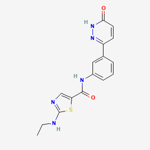 molecular formula C16H15N5O2S B7626705 2-(ethylamino)-N-[3-(6-oxo-1H-pyridazin-3-yl)phenyl]-1,3-thiazole-5-carboxamide 