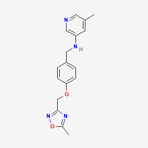 5-methyl-N-[[4-[(5-methyl-1,2,4-oxadiazol-3-yl)methoxy]phenyl]methyl]pyridin-3-amine