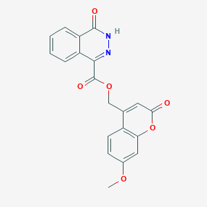 molecular formula C20H14N2O6 B7626748 (7-methoxy-2-oxochromen-4-yl)methyl 4-oxo-3H-phthalazine-1-carboxylate 