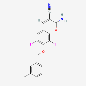 (Z)-2-cyano-3-[3,5-diiodo-4-[(3-methylphenyl)methoxy]phenyl]prop-2-enamide