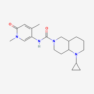 molecular formula C19H28N4O2 B7626758 1-cyclopropyl-N-(1,4-dimethyl-6-oxopyridin-3-yl)-2,3,4,4a,5,7,8,8a-octahydro-1,6-naphthyridine-6-carboxamide 