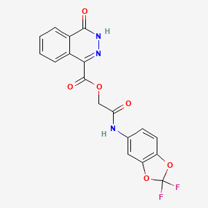 [2-[(2,2-difluoro-1,3-benzodioxol-5-yl)amino]-2-oxoethyl] 4-oxo-3H-phthalazine-1-carboxylate