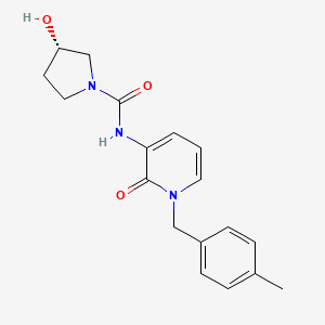 (3S)-3-hydroxy-N-[1-[(4-methylphenyl)methyl]-2-oxopyridin-3-yl]pyrrolidine-1-carboxamide