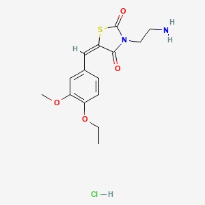 (5E)-3-(2-aminoethyl)-5-[(4-ethoxy-3-methoxyphenyl)methylidene]-1,3-thiazolidine-2,4-dione;hydrochloride