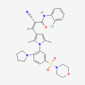 (Z)-N-(2-chlorophenyl)-2-cyano-3-[2,5-dimethyl-1-(5-morpholin-4-ylsulfonyl-2-pyrrolidin-1-ylphenyl)pyrrol-3-yl]prop-2-enamide