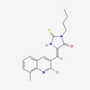 molecular formula C18H18ClN3OS B7626853 (5Z)-3-butyl-5-[(2-chloro-8-methylquinolin-3-yl)methylidene]-2-sulfanylideneimidazolidin-4-one 