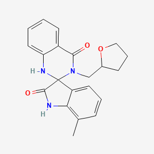 7-methyl-3'-(oxolan-2-ylmethyl)spiro[1H-indole-3,2'-1H-quinazoline]-2,4'-dione