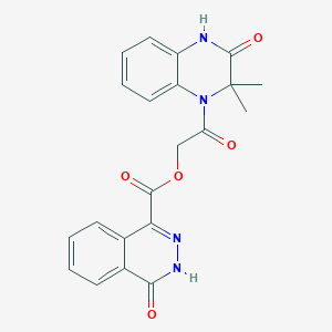 [2-(2,2-dimethyl-3-oxo-4H-quinoxalin-1-yl)-2-oxoethyl] 4-oxo-3H-phthalazine-1-carboxylate