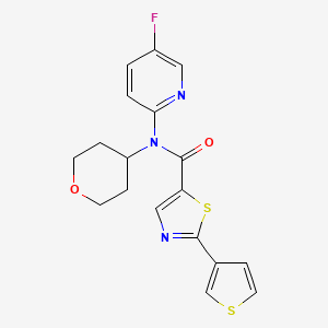 molecular formula C18H16FN3O2S2 B7626926 N-(5-fluoropyridin-2-yl)-N-(oxan-4-yl)-2-thiophen-3-yl-1,3-thiazole-5-carboxamide 