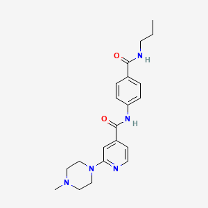 molecular formula C21H27N5O2 B7626934 2-(4-methylpiperazin-1-yl)-N-[4-(propylcarbamoyl)phenyl]pyridine-4-carboxamide 