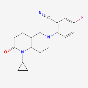 2-(1-cyclopropyl-2-oxo-4,4a,5,7,8,8a-hexahydro-3H-1,6-naphthyridin-6-yl)-5-fluorobenzonitrile